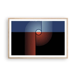 Poster in einem Rahmen aus heller Eiche - In einer geometrischen Umarmung - 91x61 cm