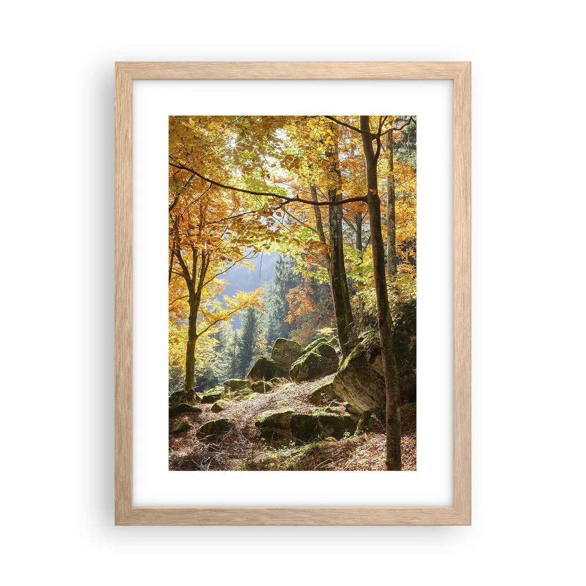 Poster in einem Rahmen aus heller Eiche - Zeit zum Entspannen - 30x40 cm