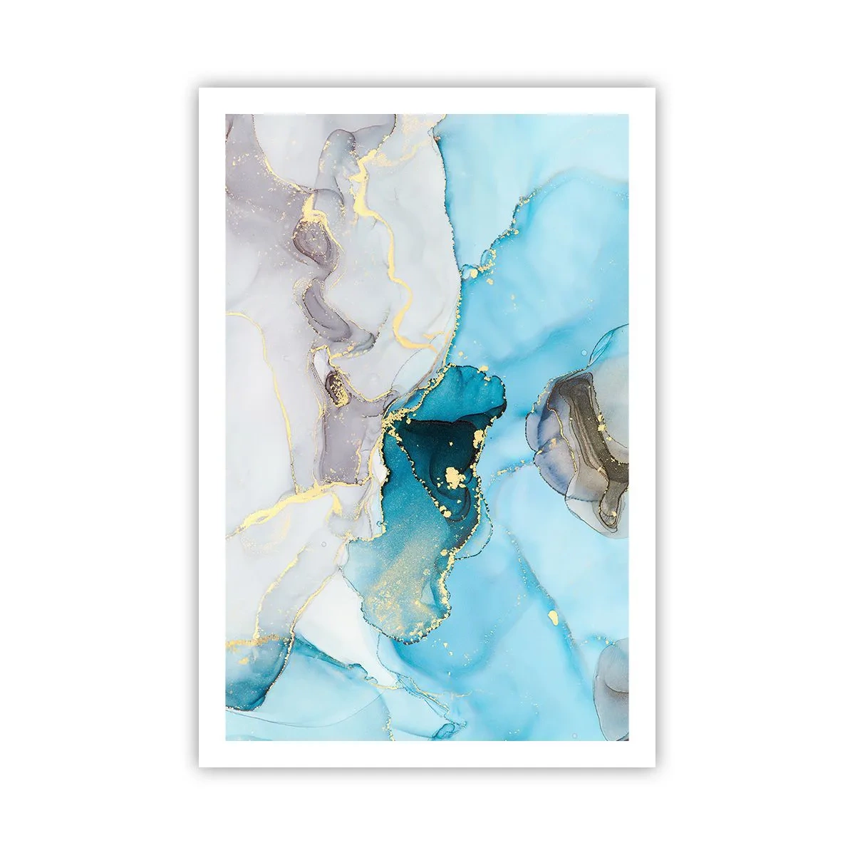 Poster - Eine Studie über das Zusammentreffen von Grau und Türkis - 61x91 cm