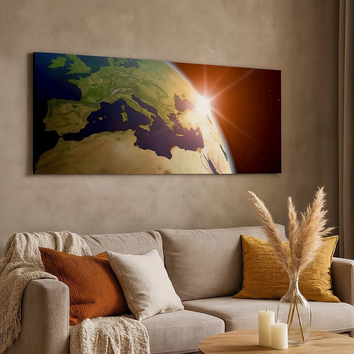 Bild auf Leinwand - Leinwandbild - Sonnenaufgang - 100x40 cm