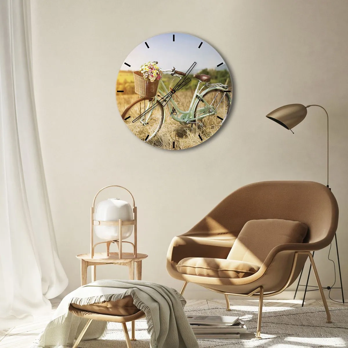 Wanduhr - Glasuhr - Ich bleibe eine Weile hier - 40x40 cm