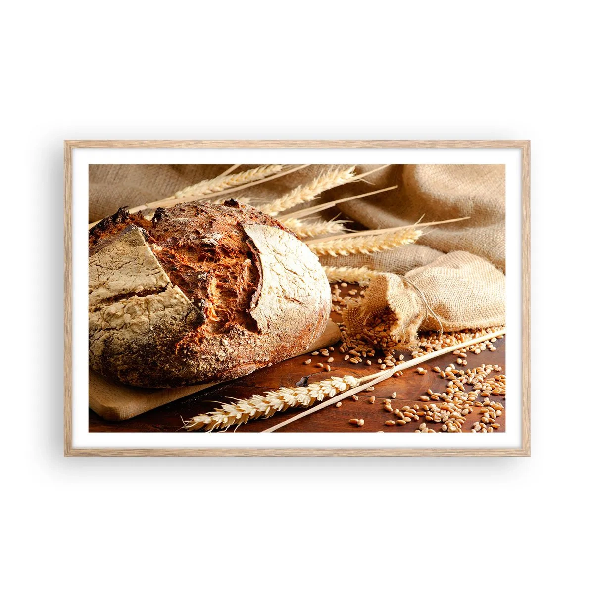 Poster in einem Rahmen aus heller Eiche - Appetitanregend, duftend, knackig - 91x61 cm