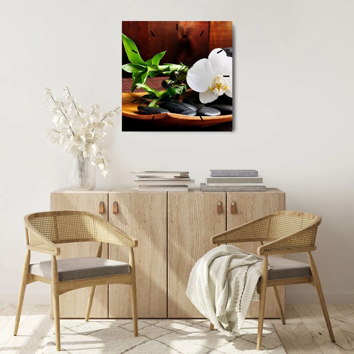 Wanduhr - Glasuhr - Geben Sie sich dem Hauch der Natur hin - 40x40 cm