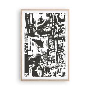 Poster in einem Rahmen aus heller Eiche - Ordnung oder Chaos? - 61x91 cm
