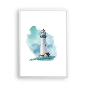 Poster in einem weißen Rahmen - Sanfte Schwester vom Blau - 50x70 cm