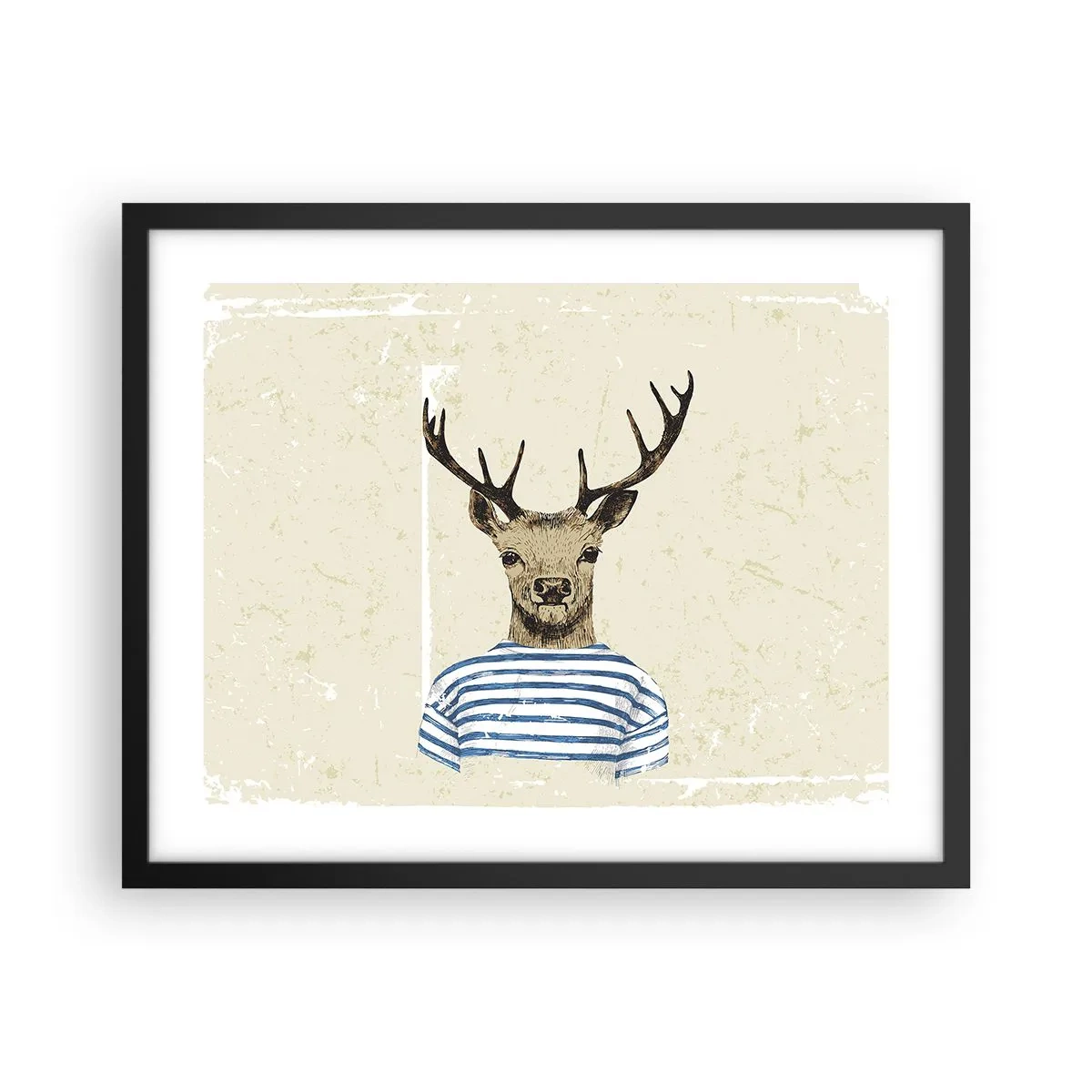 Poster in einem schwarzem Rahmen - Weil ich gestreifte T-Shirts mag! - 50x40 cm