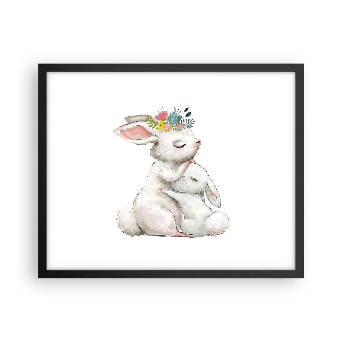 Poster in einem schwarzem Rahmen - Bei Mama ist's am schönsten - 50x40 cm