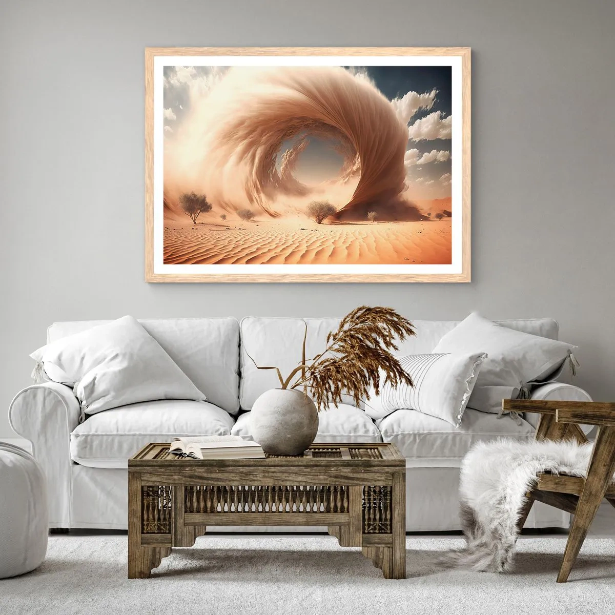 Poster in einem Rahmen aus heller Eiche - Geöffnetes Portal - 100x70 cm
