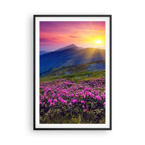 Poster in einem schwarzem Rahmen - … Und drumherum duftet es nach Latschenkiefer und dem Duft von Kräutern - 61x91 cm