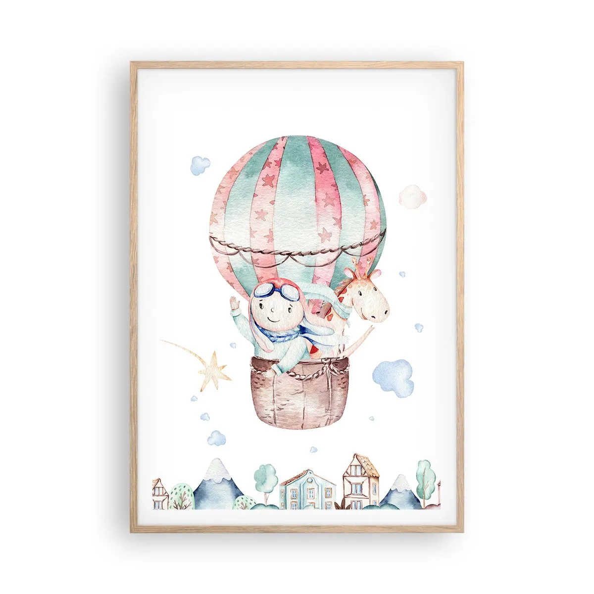 Poster in einem Rahmen aus heller Eiche - Wir kommen bald zurück! - 70x100 cm