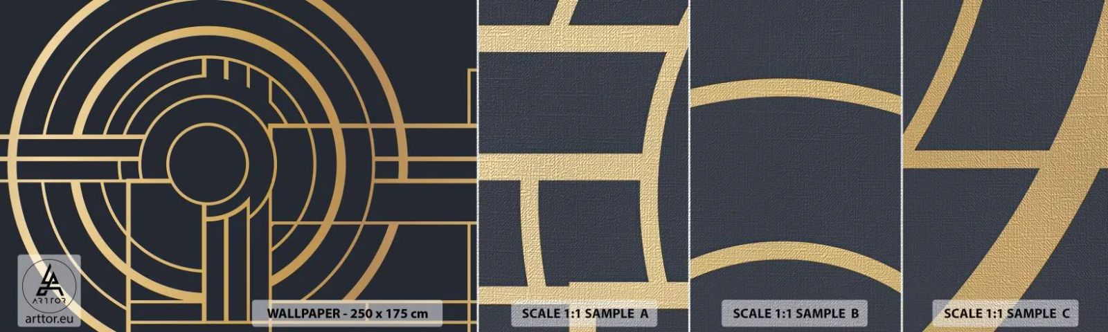 Fototapeten Muster Premium Canvas - Wendungen der Dinge - Abstraktion, Stück, Grafik - 100x30 cm