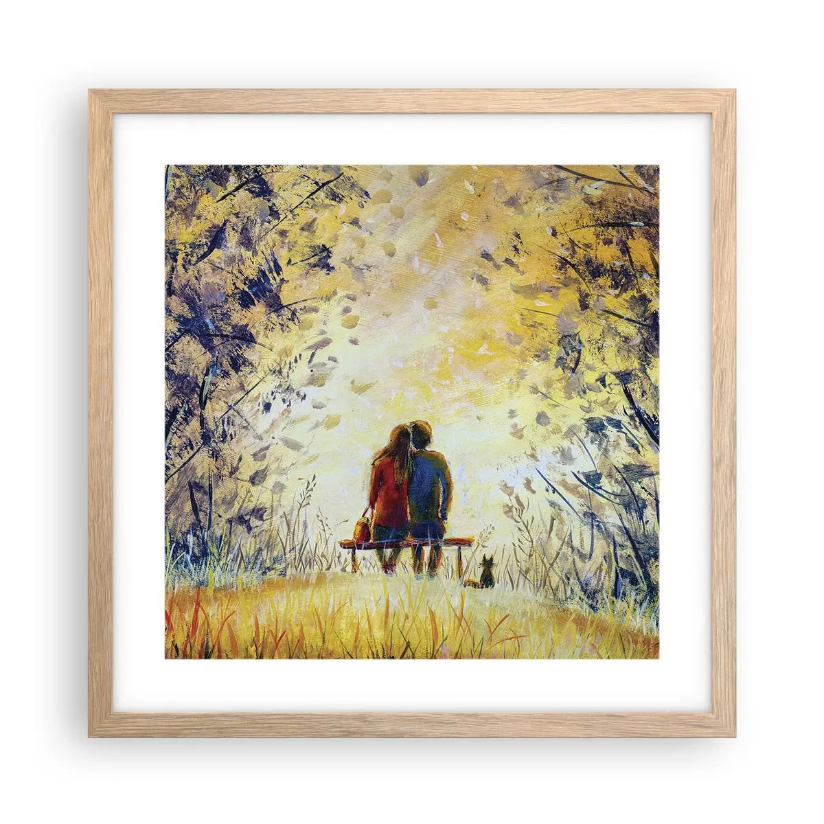Poster in einem Rahmen aus heller Eiche - Magischer Augenblick - 40x40 cm