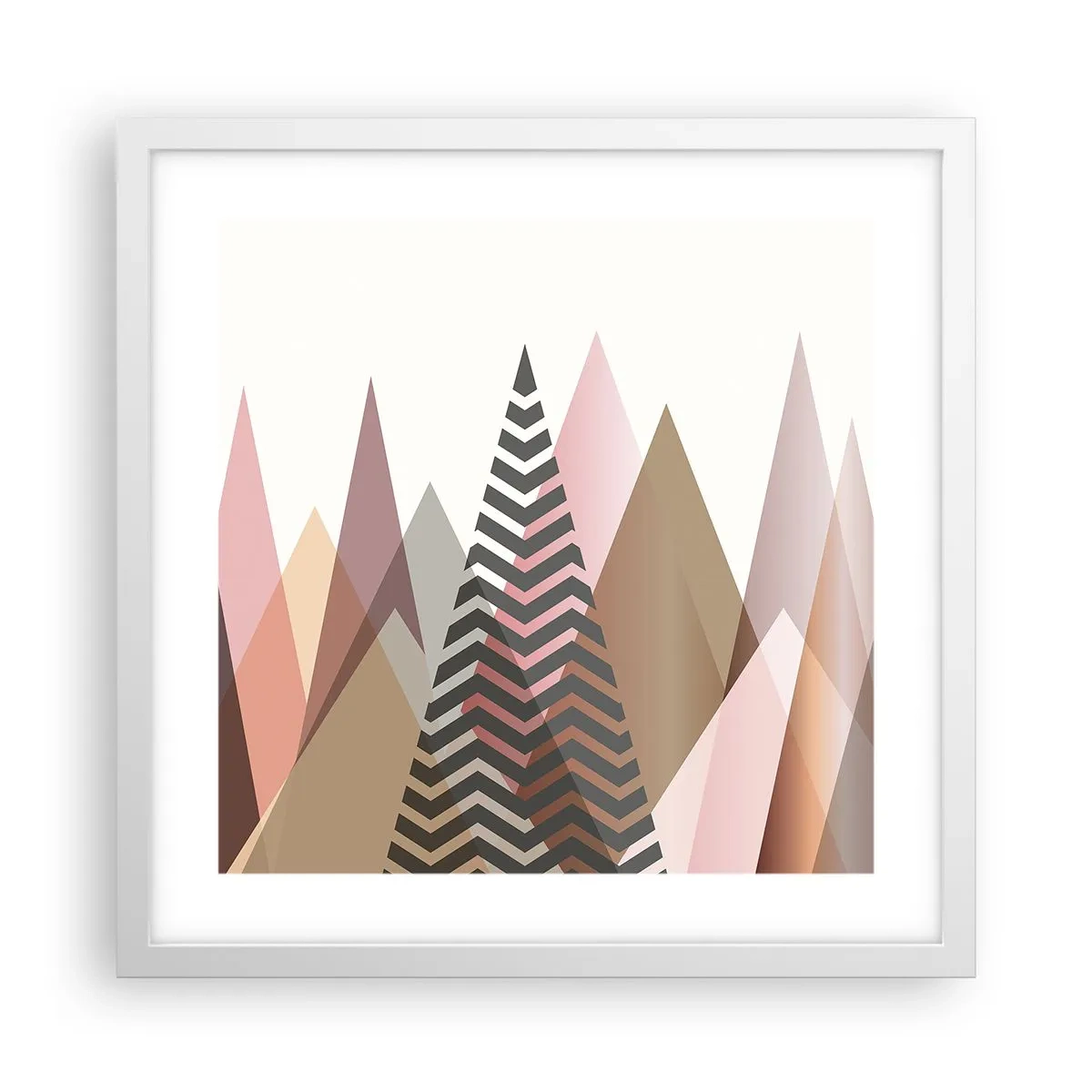 Poster in einem weißen Rahmen - Pyramidale Aussicht - 40x40 cm