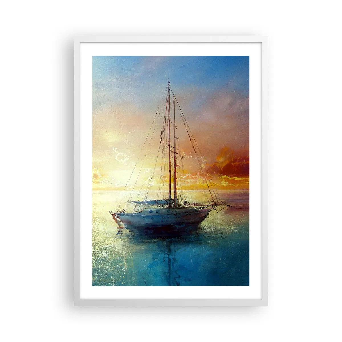 Poster in einem weißen Rahmen - In einer goldenen Bucht - 50x70 cm