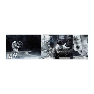 Fototapeten Muster Premium Canvas - Auf der Milchstraße - Kosmos, Astronaut, Fantasie - 100x30 cm