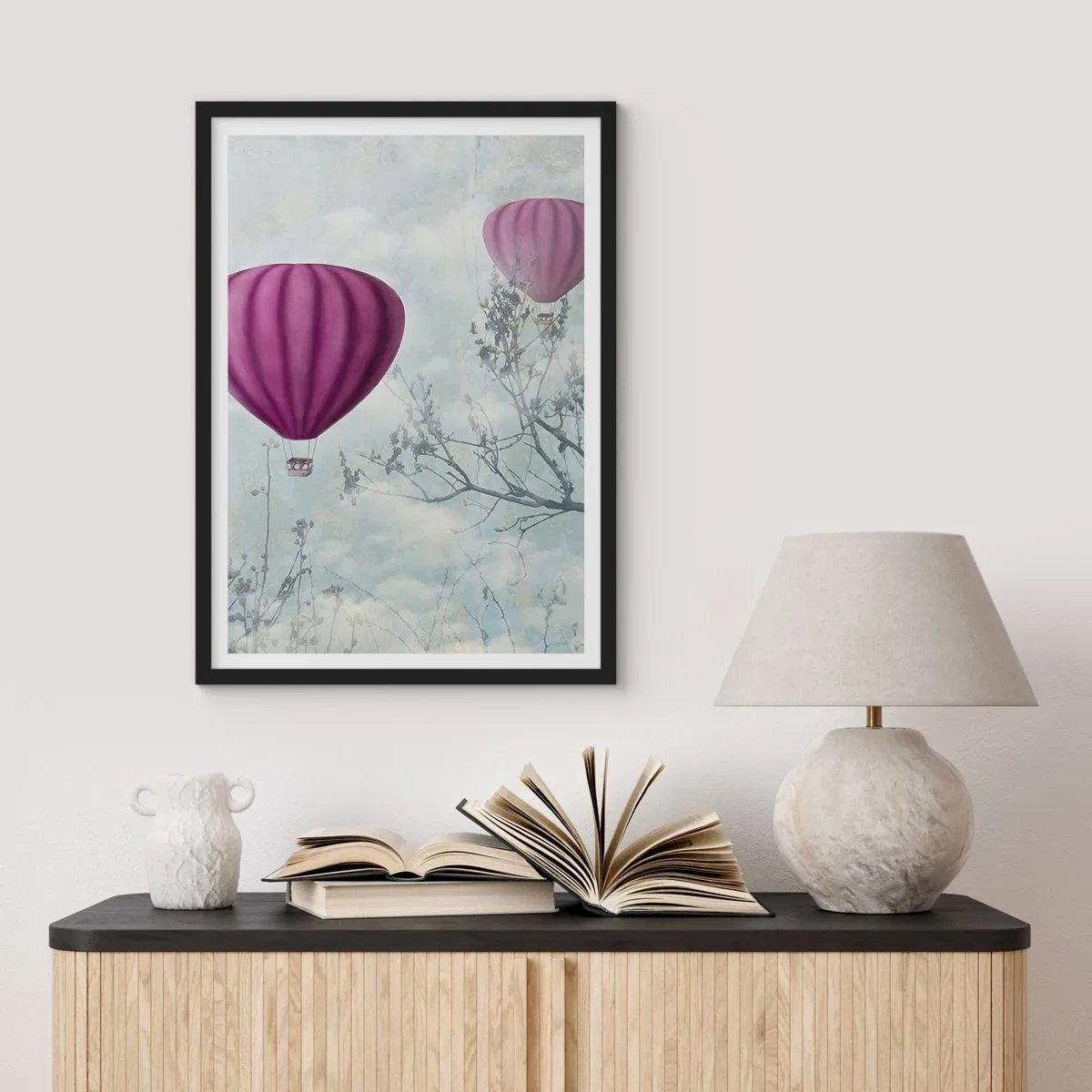 Poster in einem schwarzem Rahmen - Wie Schiffe am Himmel - 40x50 cm