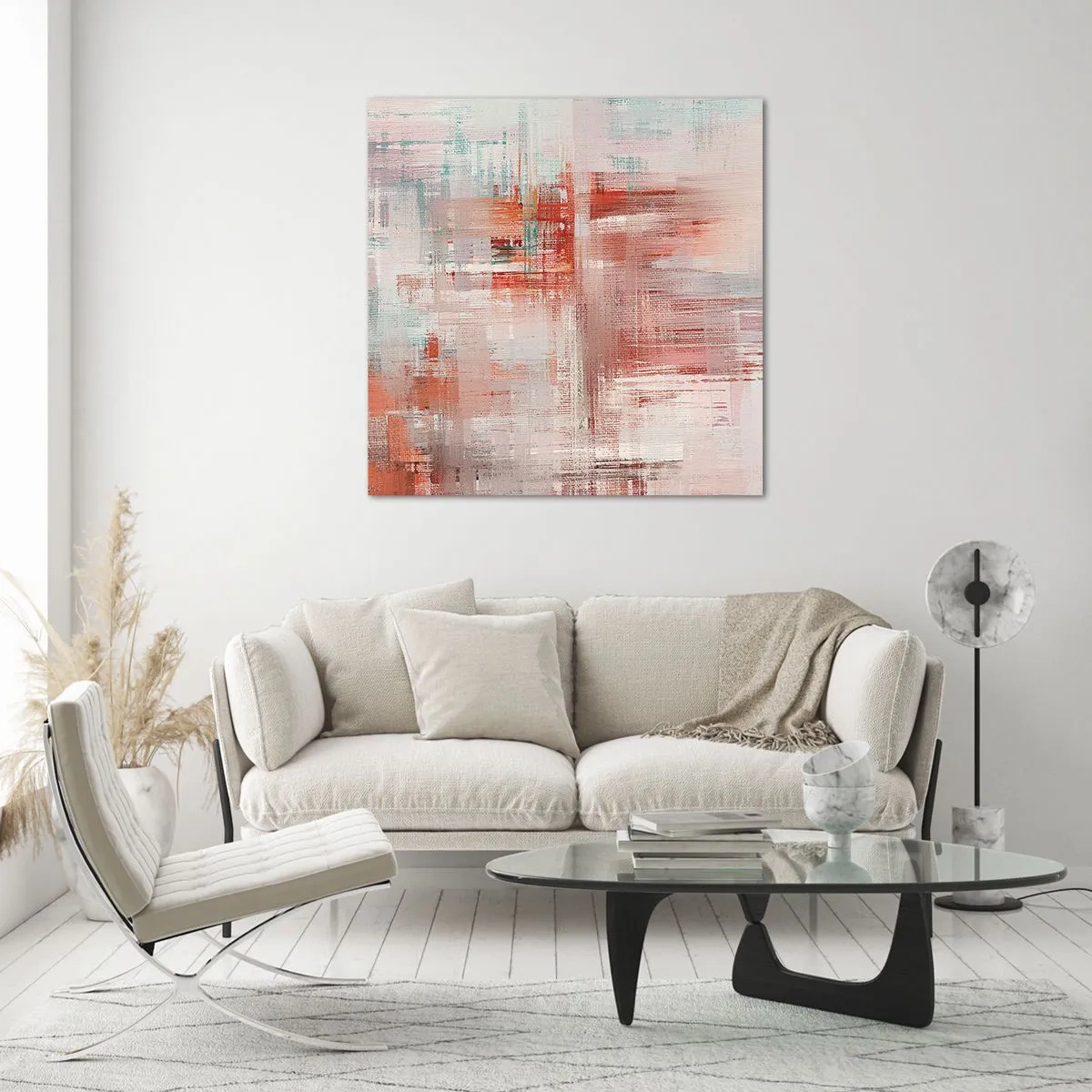 Glasbild - Bild auf glas - Dunstig. Aber rosa - 30x30 cm