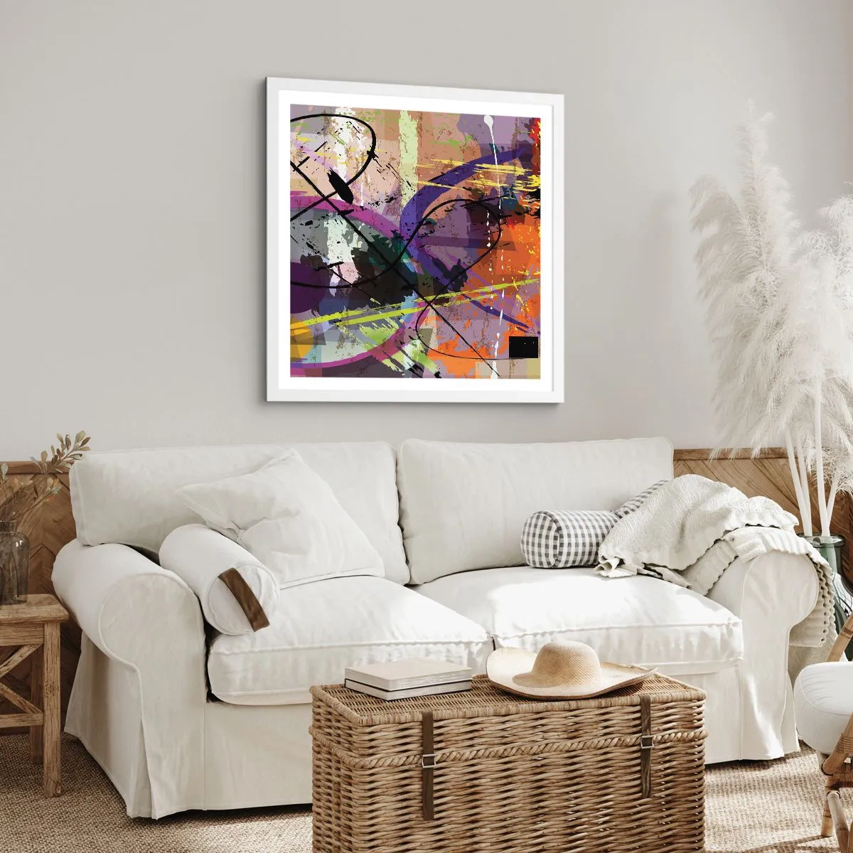 Poster in einem weißen Rahmen - Du kannst geradeaus oder umhergehen - 50x50 cm