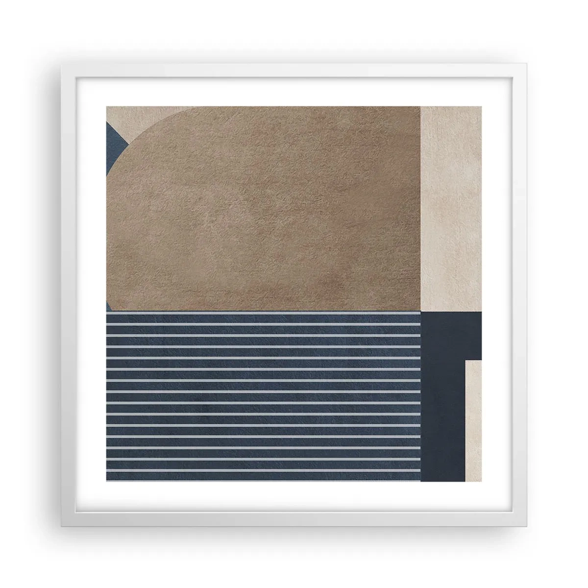 Poster in einem weißen Rahmen - Komposition aus Einfachheit und Rundheit - 50x50 cm