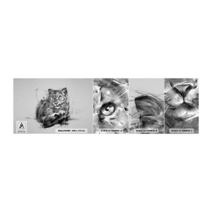 Fototapeten Muster Selbstklebend Deluxe Sticker - Ja, ich höre aufmerksam zu - Panther, Tiere, Wilde Katze - 100x30 cm