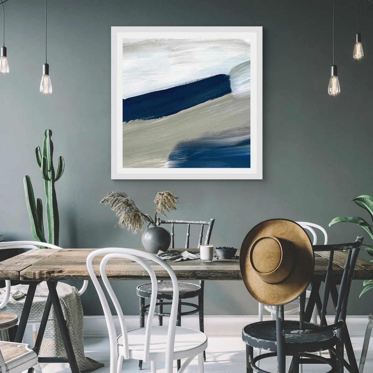 Poster in einem weißen Rahmen - Begegnung mit dem Weißsein - 40x40 cm