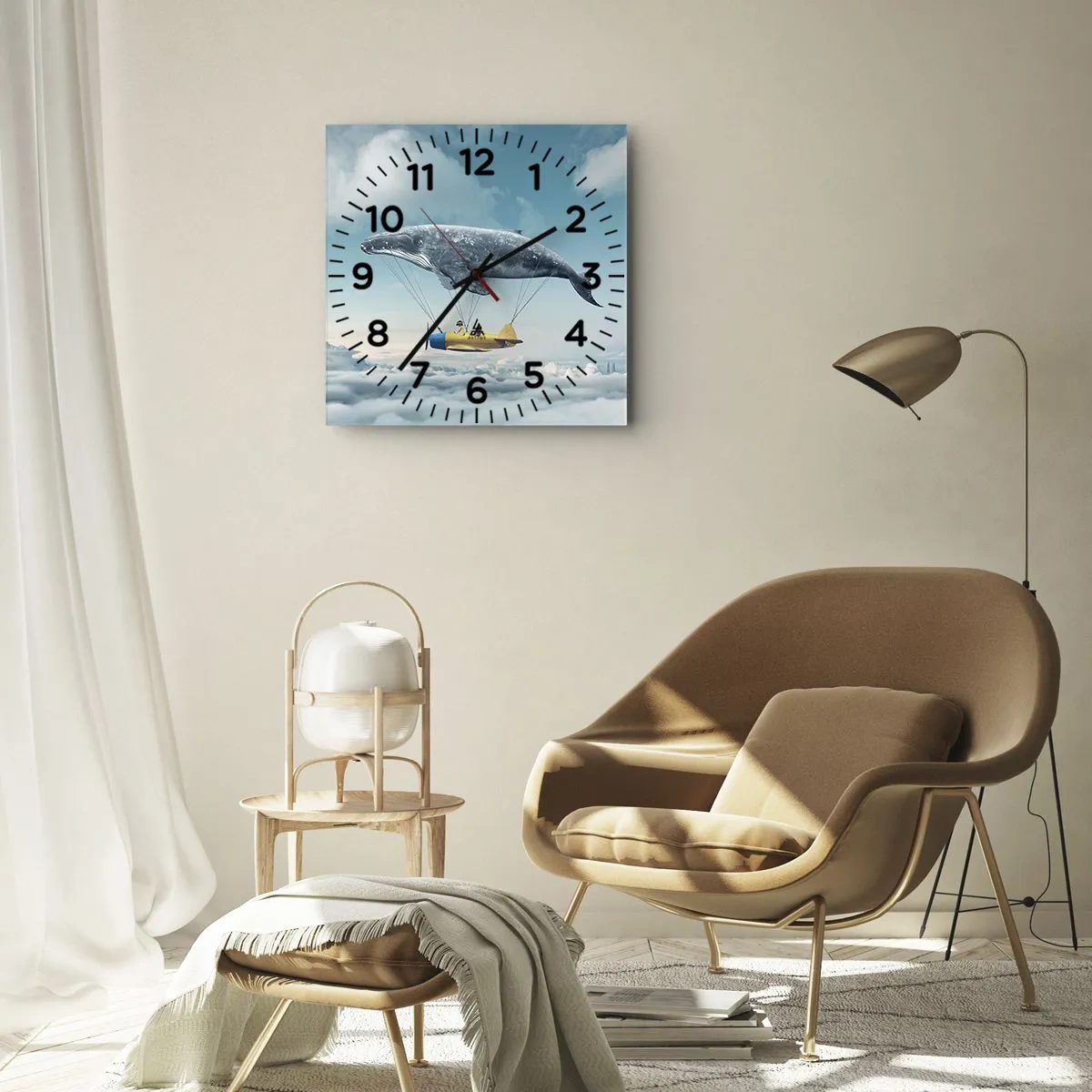 Wanduhr - Glasuhr - Warum nicht? - 40x40 cm