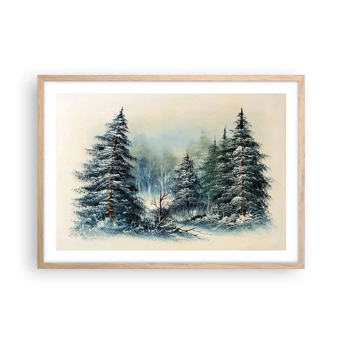 Poster in einem Rahmen aus heller Eiche - Bereit für Weihnachten - 70x50 cm