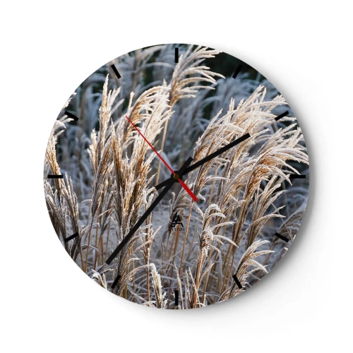 Wanduhr - Glasuhr - Gekleidet mit Frost - 40x40 cm