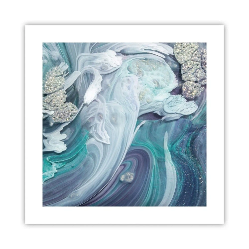 Poster - Strömungen von Himmelblau - 40x40 cm