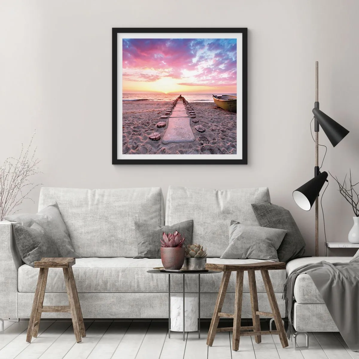 Poster in einem schwarzem Rahmen - Ein Moment tiefer Erfahrung - 60x60 cm