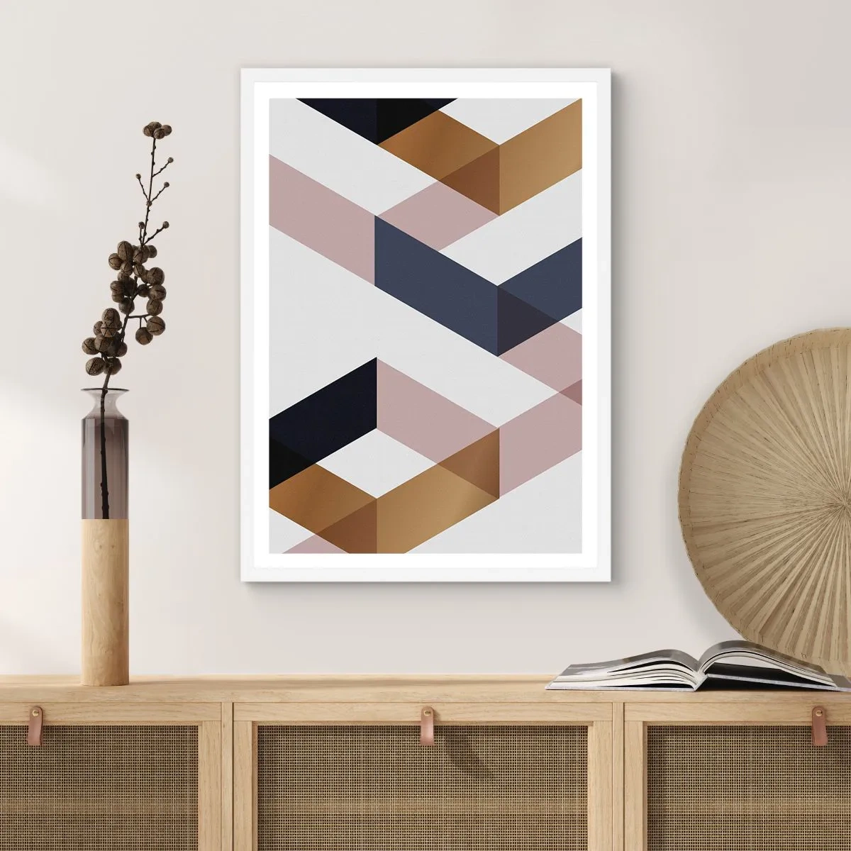 Poster in einem weißen Rahmen - Ebenen und Winkel - 30x40 cm