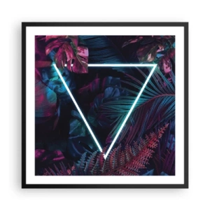 Poster in einem schwarzem Rahmen - Garten im Disco-Stil - 60x60 cm