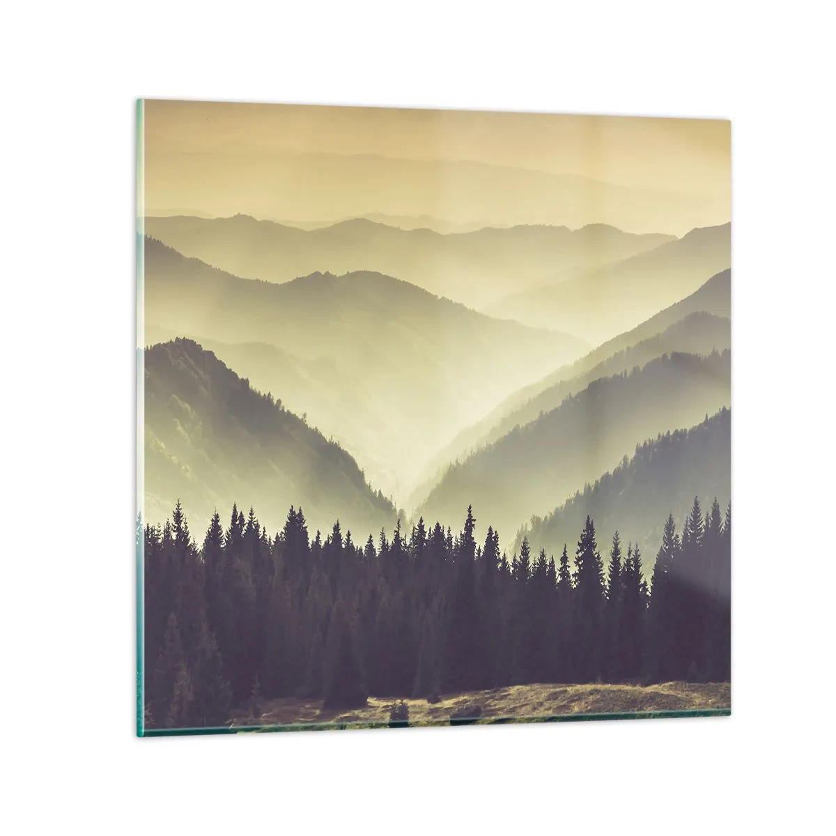 Glasbild - Bild auf glas - Hinter den sieben Bergen ... - 60x60 cm