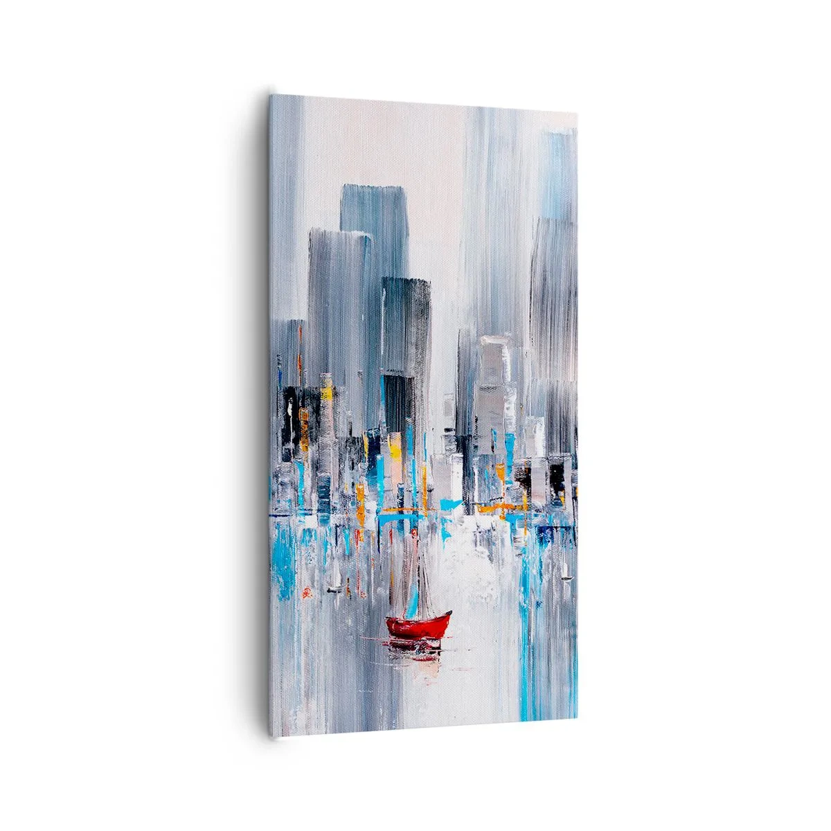 Bild auf Leinwand - Leinwandbild - Metropole an der Bucht - 65x120 cm