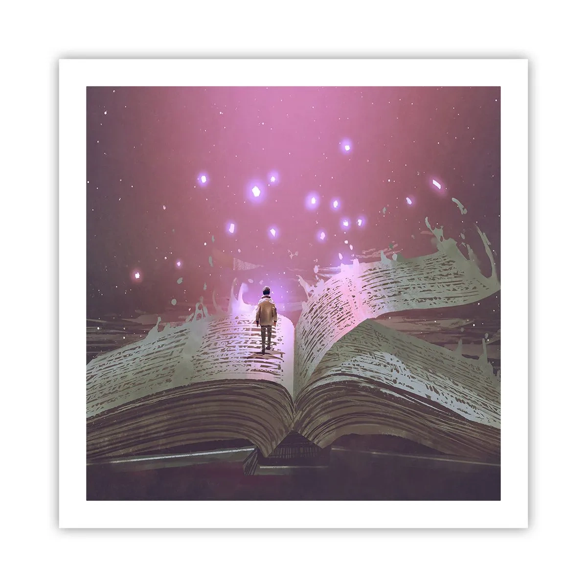 Poster - Einladung in eine andere Welt - lesen Sie! - 60x60 cm