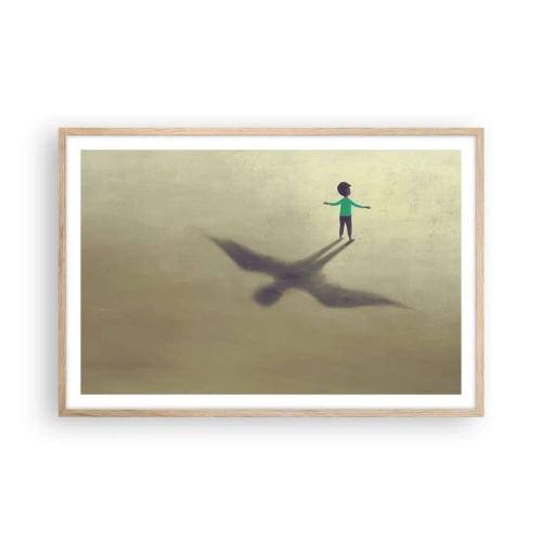 Poster in einem Rahmen aus heller Eiche - Der Held der Zukunft - 91x61 cm