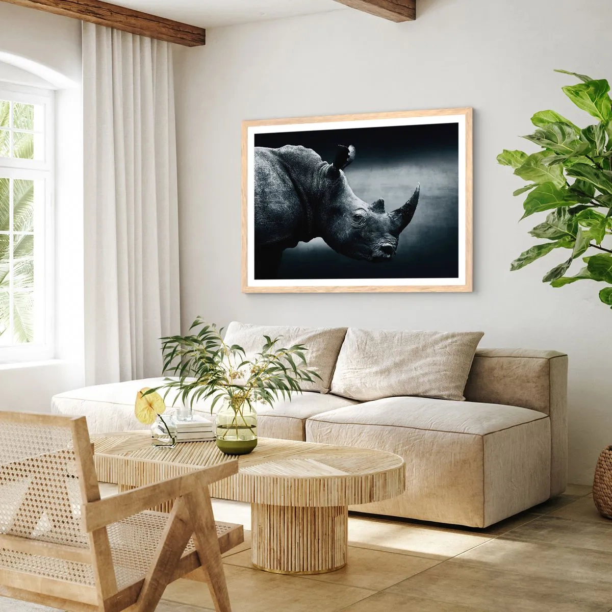 Poster in einem Rahmen aus heller Eiche - Richtiges Profil - 50x40 cm