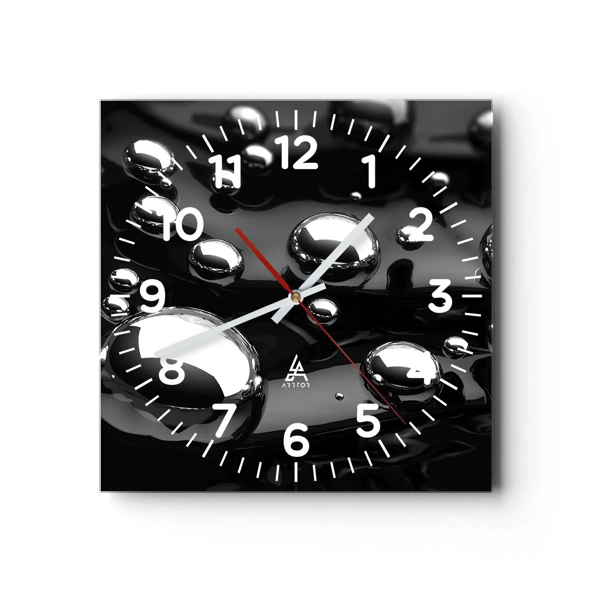 Wanduhr - Glasuhr - Aus der schwarzen Wassertiefe - 40x40 cm