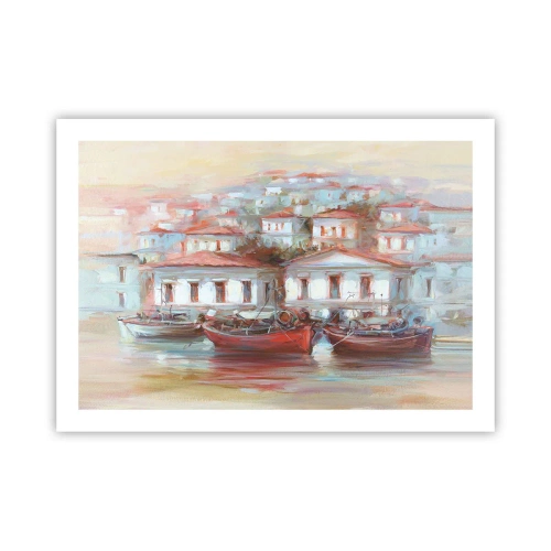 Poster - Glückliche Stadt - 70x50 cm