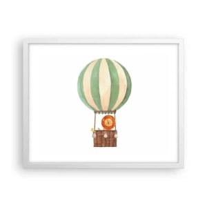 Poster in einem weißen Rahmen - Leons Reisen - 50x40 cm