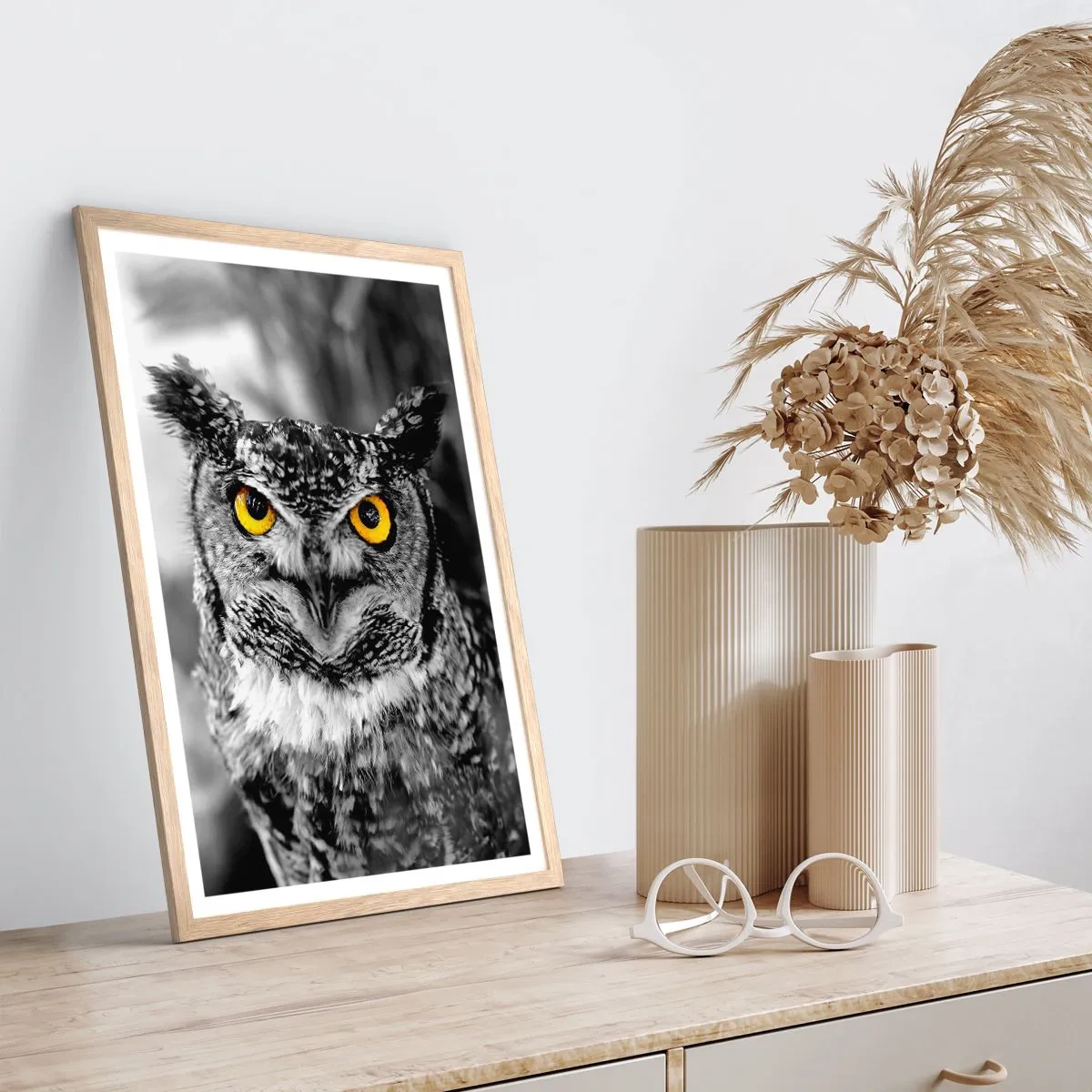 Poster in einem Rahmen aus heller Eiche - Nichts wird sich verstecken - 70x100 cm