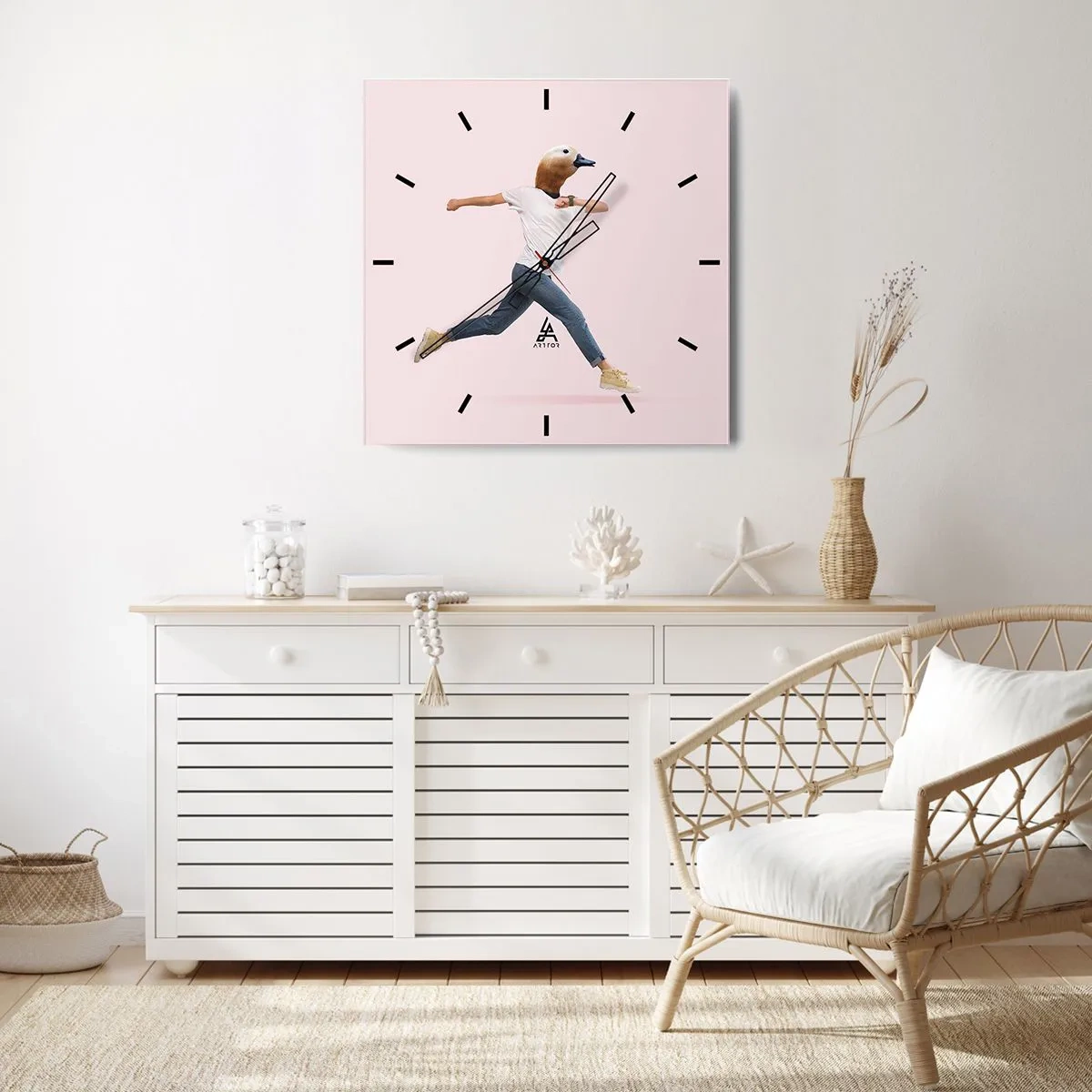 Wanduhr - Glasuhr - Eine Prise Absurdität - 40x40 cm