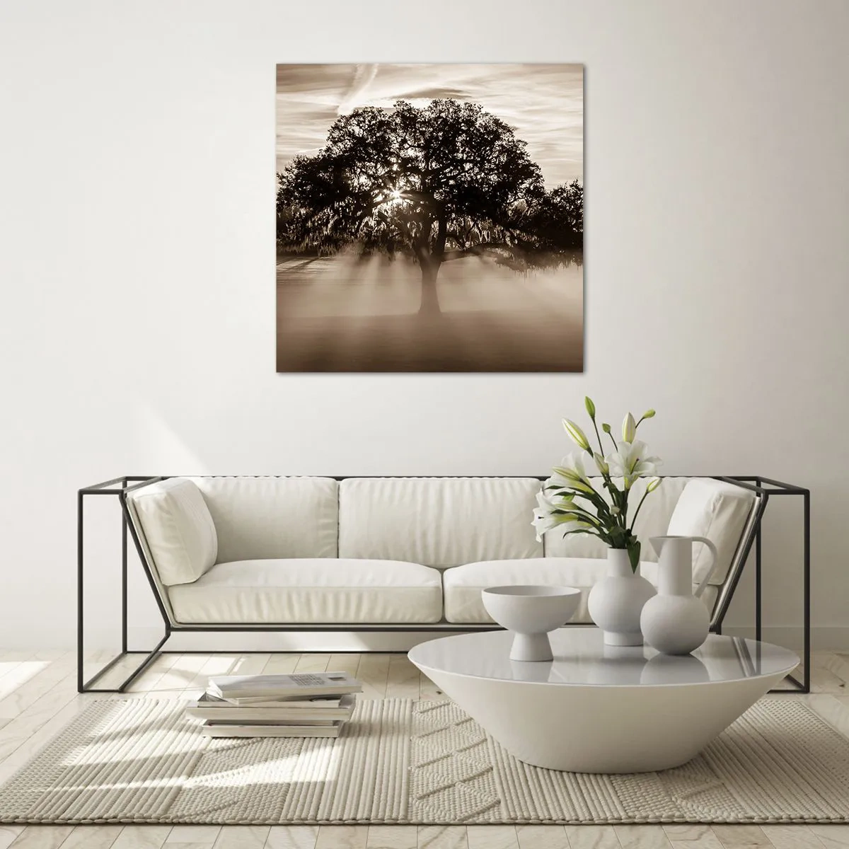 Glasbild - Bild auf glas - Baum der guten Nachrichten  - 30x30 cm