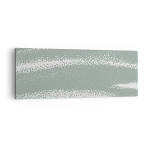 Bild auf Leinwand - Leinwandbild - Winterwellen in Mint- und Weißtönen - 140x50cm - Abstraktion im Winterklima - Moderne Wanddekoration für Wohnzimmer und Schlafzimmer ARTTOR