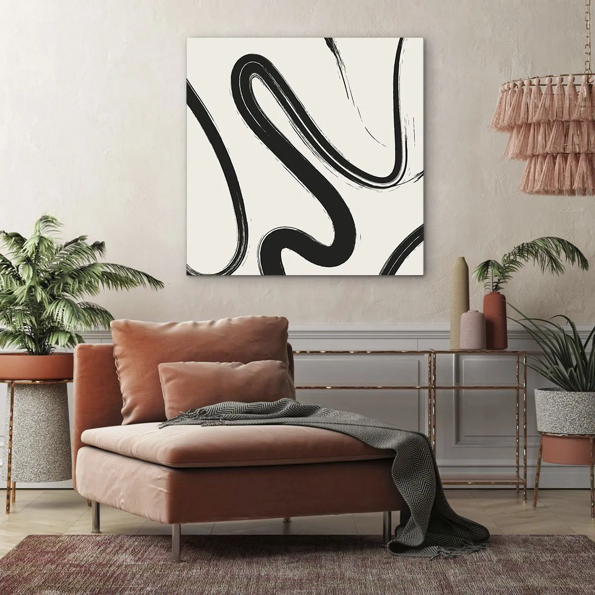 Bild auf Leinwand - Leinwandbild - Schwarz-Weiß-Laune - 60x60 cm