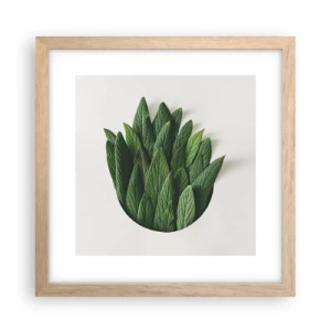 Poster in einem Rahmen aus heller Eiche - Ungebremste Neugier - 30x30 cm