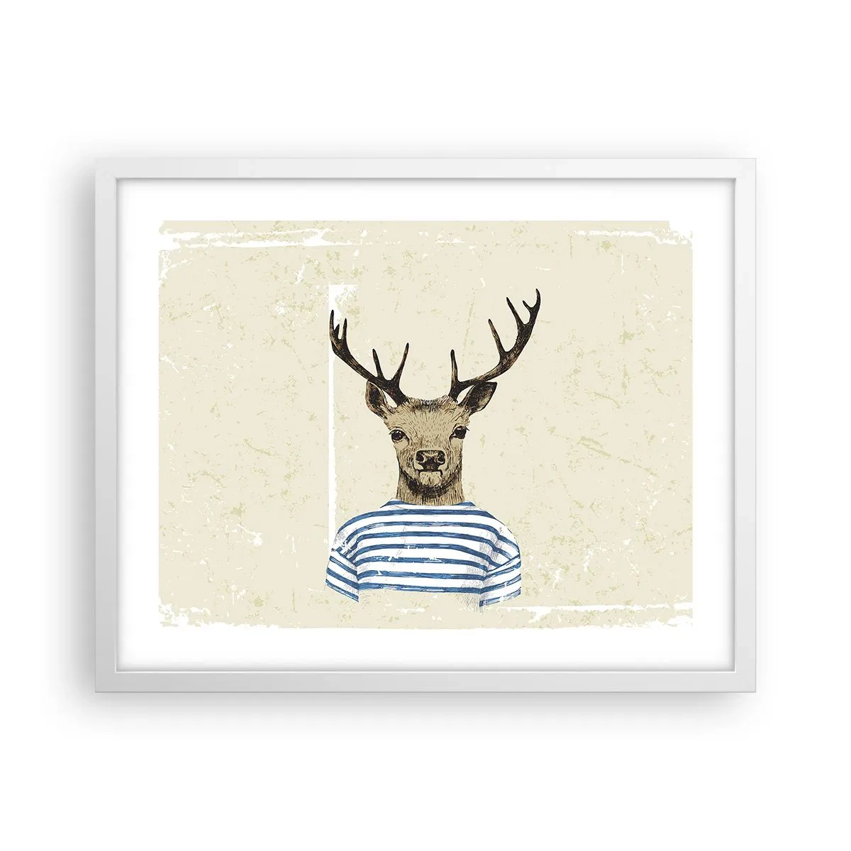 Poster in einem weißen Rahmen - Weil ich gestreifte T-Shirts mag! - 50x40 cm