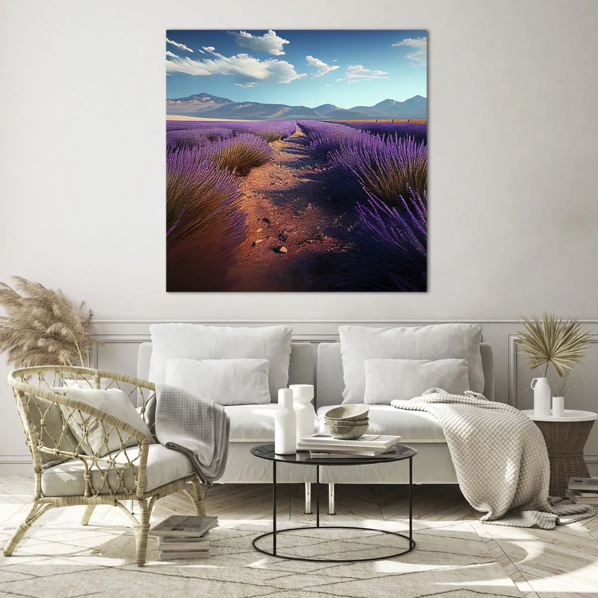 Glasbild - Bild auf glas - Duftende Felder - 70x70 cm