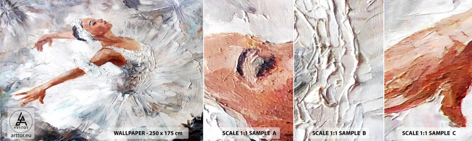 Fototapeten Muster Selbstklebend Deluxe Sticker - Zart und leicht wie Tüll - Ballerina, Tanzen, Ballett - 100x30 cm