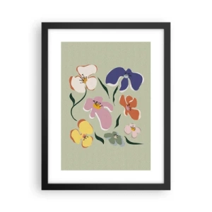Poster in einem schwarzem Rahmen - Mit Stiefmütterchen vertraut - 30x40 cm